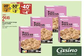 Casino Supermarchés Casino mini pizzas jambon fromage surgelée offre