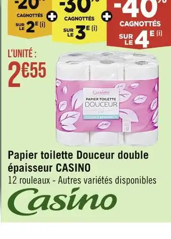 Casino Supermarchés Casino papier toilette douceur double épaisseur offre