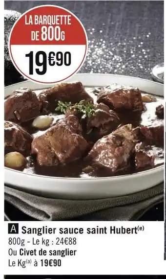 Sanglier sauce saint hubert