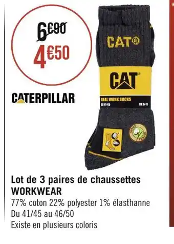 Caterpillar lot de 3 paires de chaussettes workwear