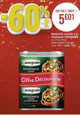 Casino Supermarchés Cassegrain ratatouille cuisinée à la provençale offre