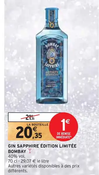 Intermarché Bombay gin sapphire édition limitée offre