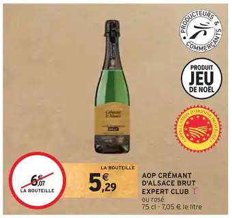 Intermarché Expert club aop crémant d'alsace brut offre