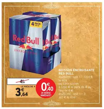 Intermarché Red bull boisson énergisante offre