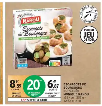 Intermarché Monique ranou escargots de bourgogne surgelés offre