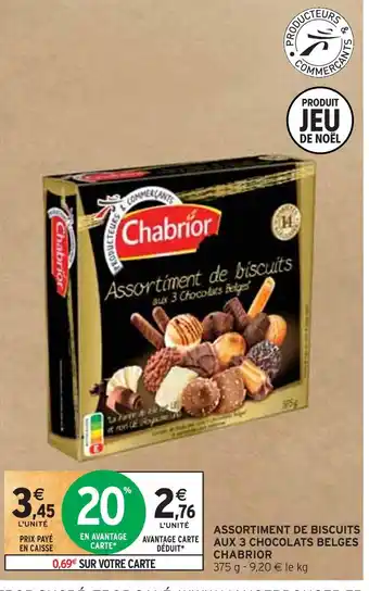 Intermarché Chabrior assortiment de biscuits aux 3 chocolats belges offre