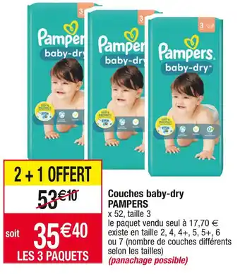 Cora x Carrefour Pampers couches baby-dry offre