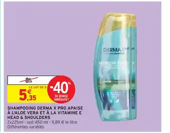 Head & shoulders shampooing derma x pro apaise à l'aloe vera et à la vitamine e