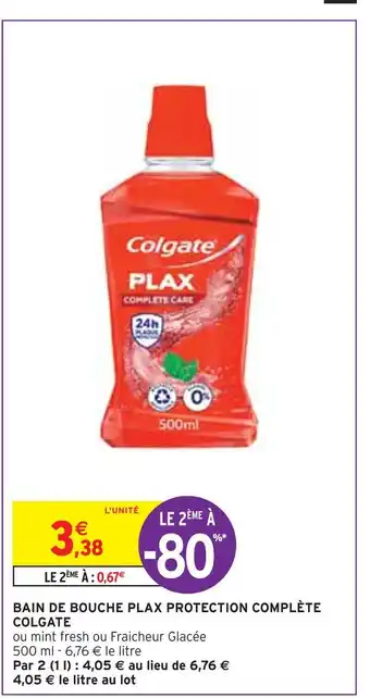 Intermarché Colgate bain de bouche plax protection complète offre