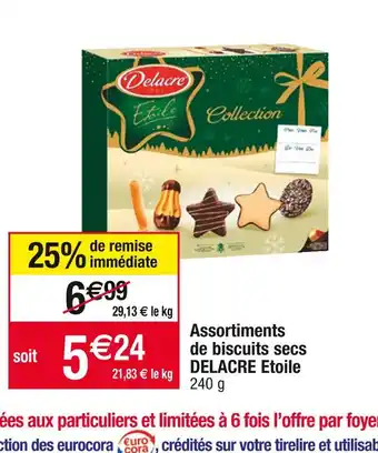 Cora x Carrefour Delacre assortiments de biscuits secs etoile offre