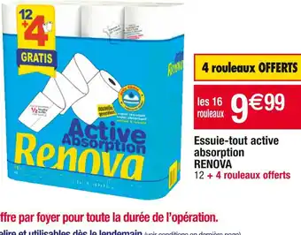 Cora x Carrefour Renova essuie-tout active absorption offre