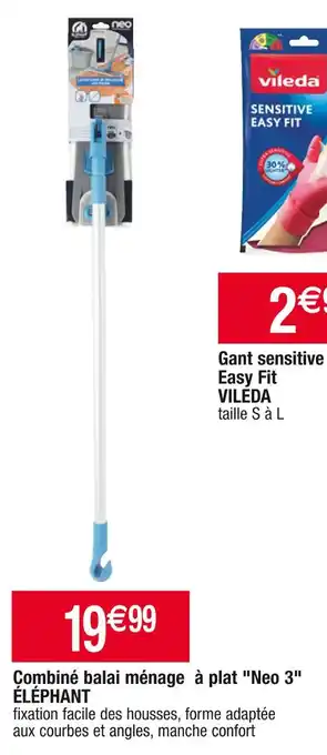 Cora x Carrefour Éléphant combiné balai ménage à plat neo 3 offre