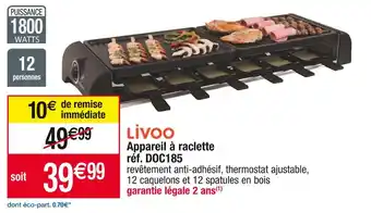 Cora x Carrefour Livoo appareil à raclette offre