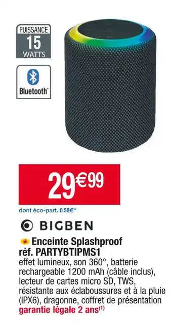 Cora x Carrefour Bigben enceinte splashproof offre