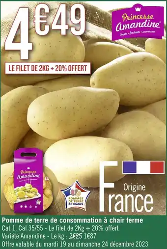 Géant Casino Pomme de terre de consommation à chair ferme offre