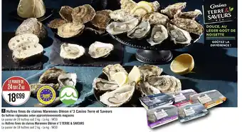 Huîtres fines de claires Marennes Oléron n°3 Casino Terre et Saveurs