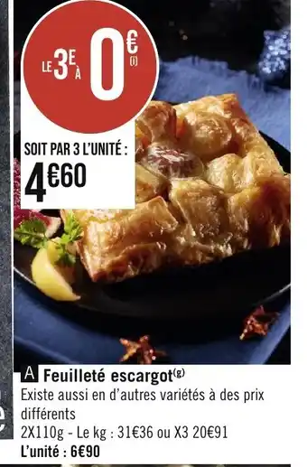 Géant Casino A Feuilleté escargot offre