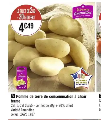 Géant Casino A Pomme de terre de consommation à chair ferme offre