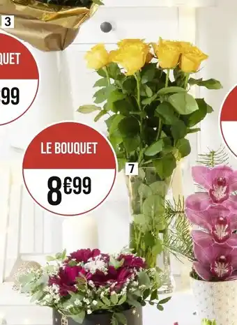 Géant Casino 7 Bouquet de 9 roses tons chauds ou tons froids offre