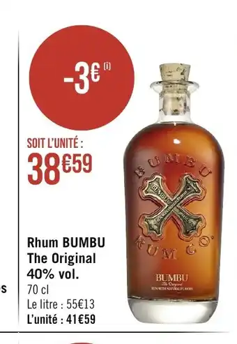 Géant Casino Rhum Blanc Traditionnel des Antilles 40% vol. offre
