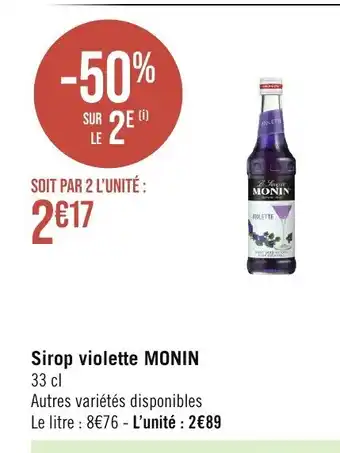 Sirop violette MONIN 33 cl