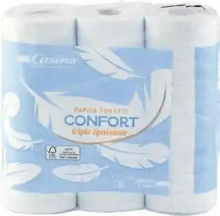 Géant Casino Papier toilette Confort triple épaisseur blanc offre