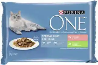 Géant Casino Effilés en sauce pour chat stérilisé au saumon et dinde offre