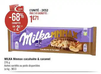 Géant Casino MILKA Mmmax cacahuète & caramel offre