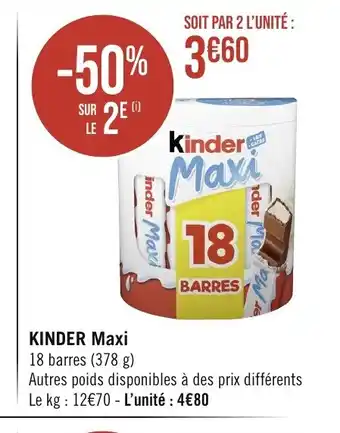 Géant Casino KINDER Maxi offre