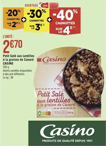 Géant Casino Petit Salé aux Lentilles à la graisse de Canard offre