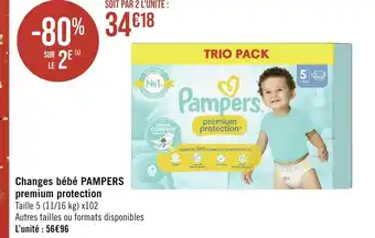 Géant Casino Changes bébé PAMPERS premium protection offre