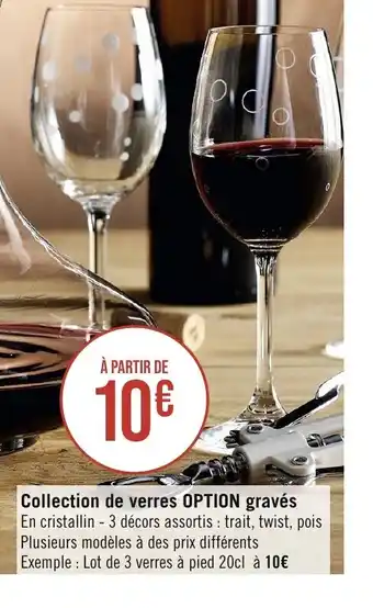 Géant Casino Collection de verres OPTION gravés offre