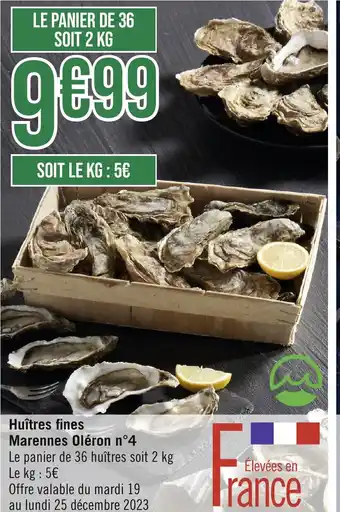 Géant Casino Huîtres fines Marennes Oléron n°4 offre