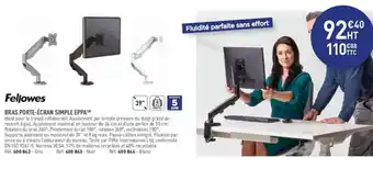 Hyperburo BRAS PORTE-ÉCRAN SIMPLE EPPAT offre