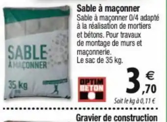 Tridôme Sable à maçonner offre