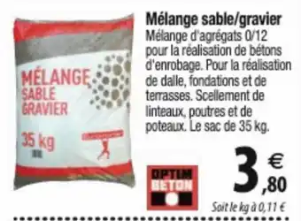 Mélange sable/gravier