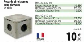 Regards et rehausses eaux pluviales