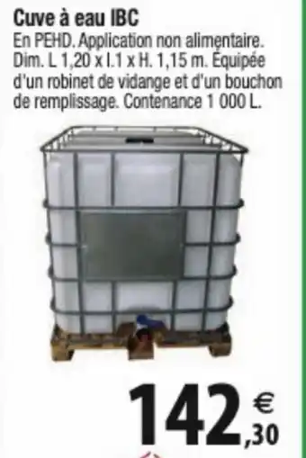 Tridôme Cuve à eau IBC offre
