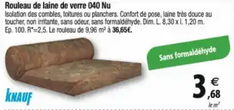 Tridôme Rouleau de laine de verre 040 Nu offre