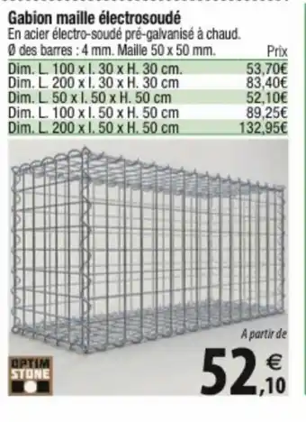 Gabion maille électrosoudé