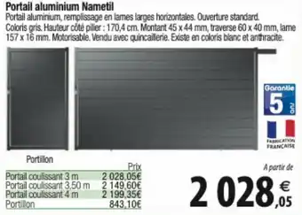 Portail aluminium Nametil