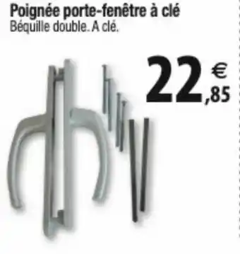 Poignée porte-fenêtre à clé