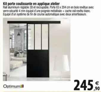 Tridôme Kit porte coulissante en applique atelier offre