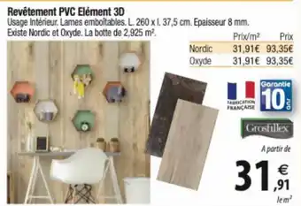 Revêtement PVC Elément 3D