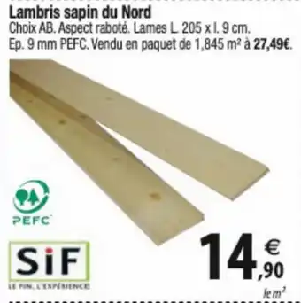 Lambris sapin du Nord