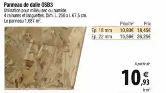 Panneau de dalle OSB3