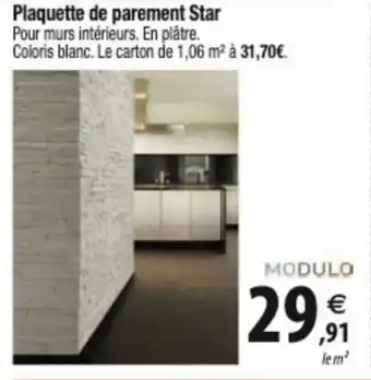 Tridôme Plaquette de parement Star offre