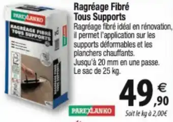Ragréage Fibré Tous Supports