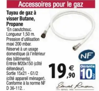 Tridôme Tuyau de gaz à visser Butane, Propane offre