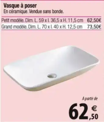 Tridôme Vasque à poser offre